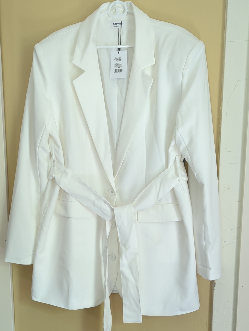 NWT White Showpo Denali Mini Belted Blazer Dress